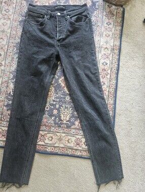 Denim Forum Yoko high-rise slim jeans in a black wash. 27.